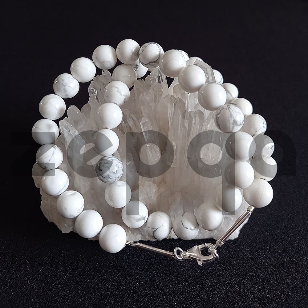 Gümüş Aksesuarlı Havlit Taşı Kolye 10mm