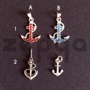 gümüş çapa kolye ucu