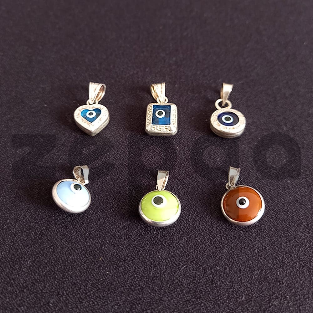Nazar Boncuklu Gümüş Kolye Ucu