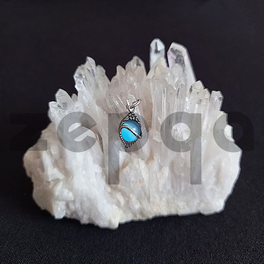 Boncuklu Gümüş Kolye Ucu