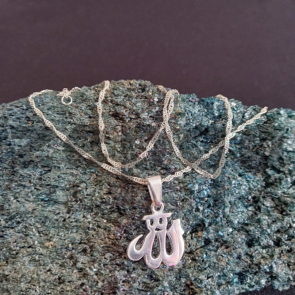 Allah Yazılı Gümüş Kolye Ucu