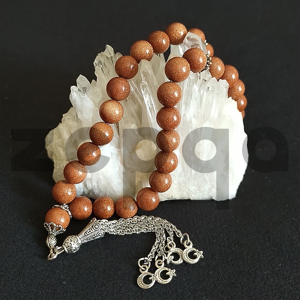 Metal Püsküllü Yıldız Taşı Tesbih 12mm