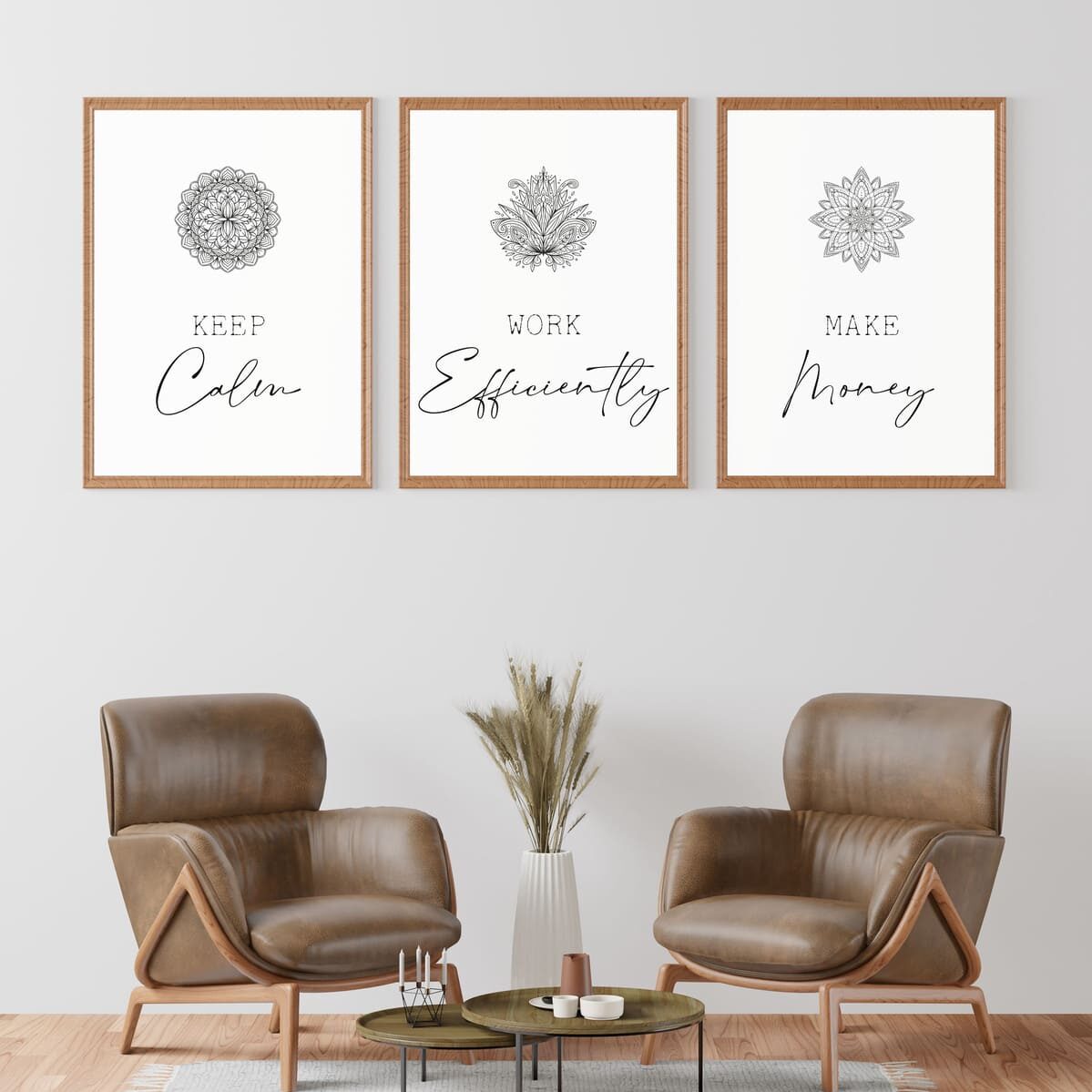 Stay Calm Ofis Dijital 3lü Pano Seti